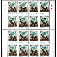 2009 Ireland Death Centenary of John Millington Synge Stamp Sheetlet Plate 1B1B1B1B Mint Never Hinged (MNH)
