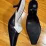 Vintage Gerard Darel navy leather kitten heel mules Image 3