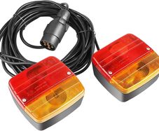 Magnetic 12V Trailer Light 2PCs Tail Light Rear Lights Waterproof Incandescent Trailer Lights, 7m Cable, 7 Pin, 21W for Trailer RV Caravan Van Lorry
