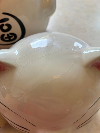 Lucky Cat Ceramic Cookie Jar with Lid