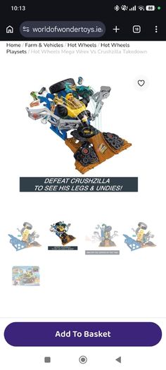 Hot Wheels Mega Wrex Vs Crushzilla Takedown