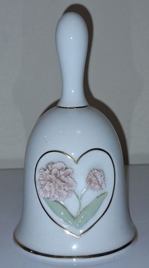 SALE!  China Bell with Encrusted Flowers, Made in Japan