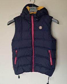 superdry gilet size medium Pit to pit 18" navy/pink in like new condition