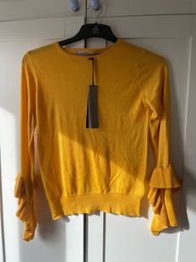 Castanea amber/ochre/mustard silk and cashmere fine knit  jumper size XS