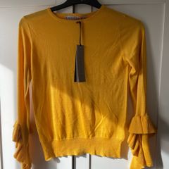Castanea amber/ochre/mustard silk and cashmere fine knit  jumper size XS
