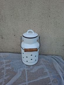 By post only 23cm enamel milk churn can