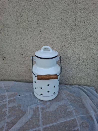 By post only 23cm enamel milk churn can