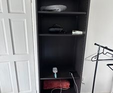 Black shelving unit