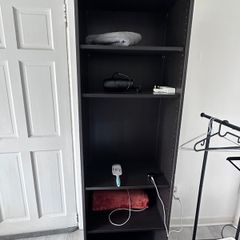 Black shelving unit