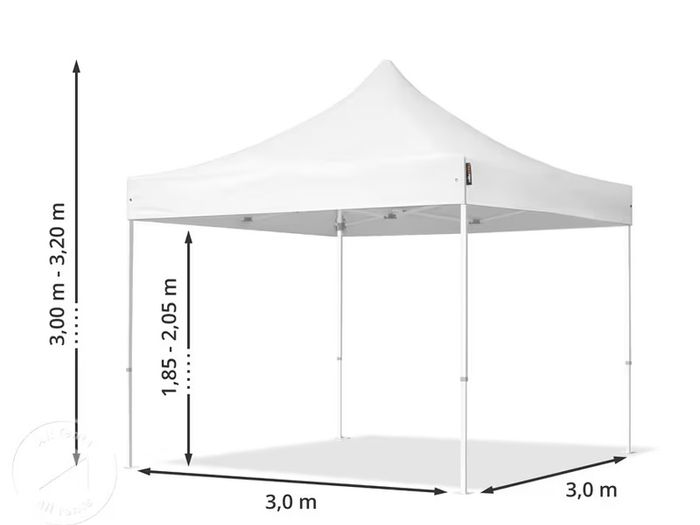 3M x 3M Popup gazebo Red, 4 Walls, 1 Person Assembley