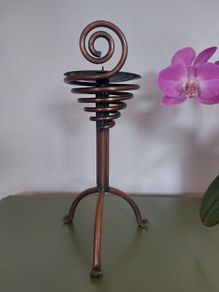 Decorative copper candle holder
