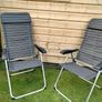 Set of x2 Garden Chairs and x2 Small Glass Top Tables Image 7