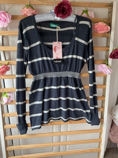 jumper  Bnwt size 12 stripe scoop neck hollister inspired