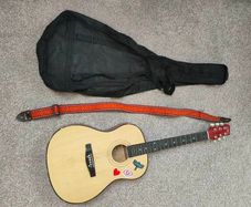 Acoustic Guitar, Strap and Bag