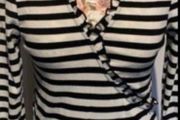 top bnwt Mangi black &amp; white stripe wrap effect organic cotton top medium
