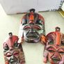 Set Of 3 Vintage African Mask Hand Made At Eastern Art Arcade One Is 8 Inches The Other A About 5 Inches Is Wall Deceore. Image 3