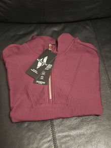 Skechers women top size M GOLUXE RIB 1/4 ZIP