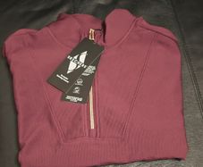 Skechers women top size M GOLUXE RIB 1/4 ZIP