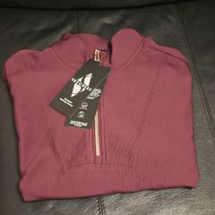 Skechers women top size M GOLUXE RIB 1/4 ZIP