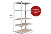 180 x 90 x 60cm 5 Layer Fully Adjustable Shelving Shelves Racking
