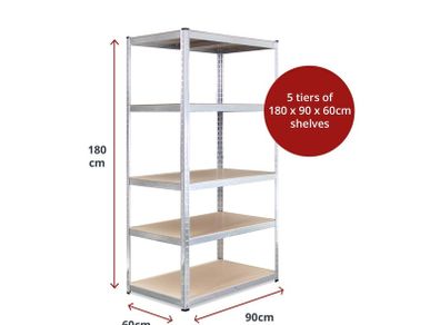 180 x 90 x 60cm 5 Layer Fully Adjustable Shelving Shelves Racking