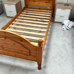 Two solid pine wood frame single beds!