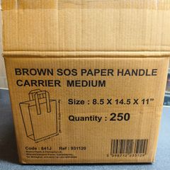 Brown paper bags with handles-Approx 200pcs