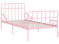 main image for ad Bed Frame with Slatted Base Pink Metal 100x200 cm
