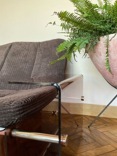 Mid century pink Perspex 2 seater love seat