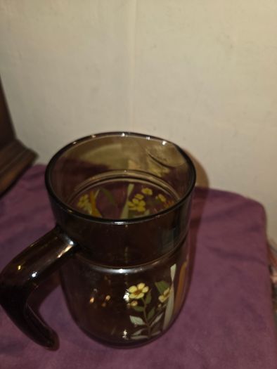 1970's French Smoked Glass Pitcher