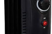 650W Oil Filled Radiator, 5 Fin Portable Electric Heater - Black, Adjustable Thermostat, Safety Cut-Off, 10 m sq Room Size