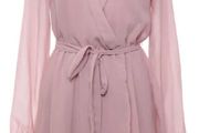 pink wrap dress