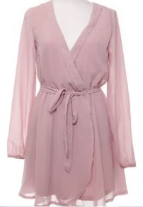 pink wrap dress