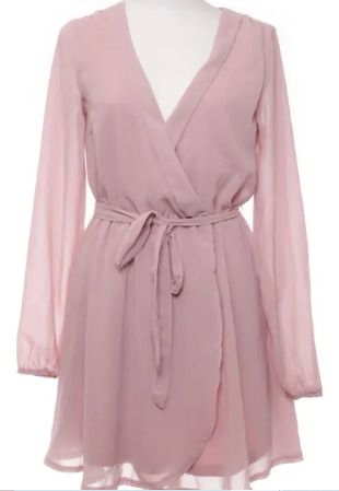 pink wrap dress
