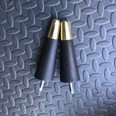 Screw in black wood legs with gold tips for furniture 8