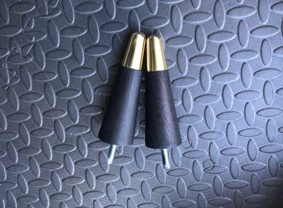 Screw in black wood legs with gold tips for furniture 8