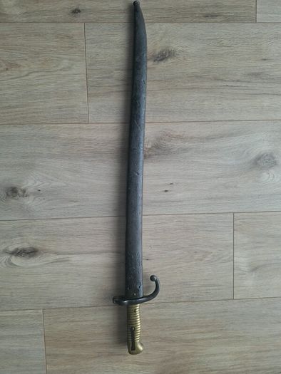 German Captured (Beutewaffen) French M1866 Chassepot Bayonet w/ Scabbard