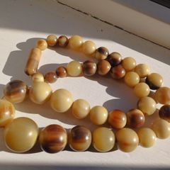 Vintage natural horn beads.