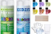 Epoxy Resin Crystal Clear Kit For Beginners - 2 Part 520ml/20oz Clear Coating Resin Starter Kit- Resin Art Casting Jewellery Making Kit for Wood, Table, Tumbler, Bonus Measuring Cup, Sticks and Gloves (FREE POSTAGE)