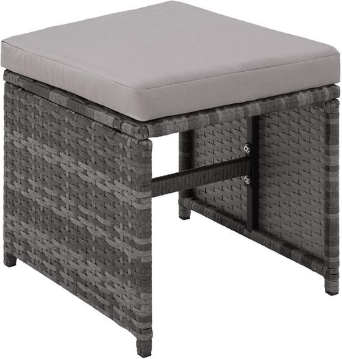 _Poly Rattan Cube Set Including Protective Cover and Stainless Steel Screws 4 Chairs 1 Table 4 Stools Various Colours