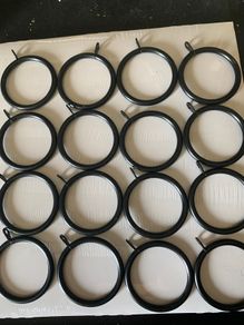 16 Black Curtain Rings