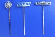 Car badges (x 3) - Mercedes, Hyundai &amp; Fiat logos (1980s to 1990s)