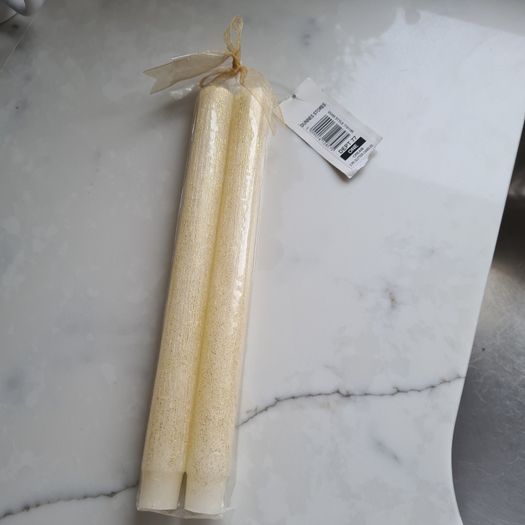 2 Pack of Cream Glitter Candles