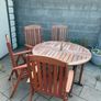 Hard wood garden table and chairs Image 2