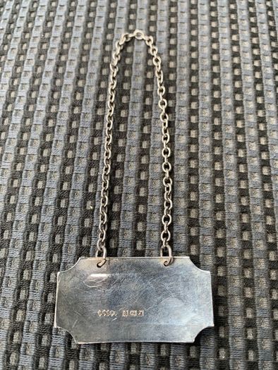 Sterling Silver Decanter Label