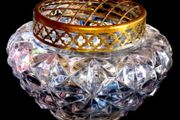 Vintage Harrods Heavy Cut Crystal Rose Bowl