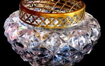 Vintage Harrods Heavy Cut Crystal Rose Bowl