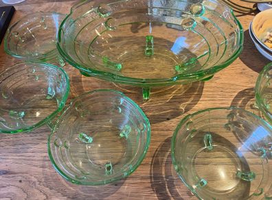 Art deco fruit Bowl And Six Dishes
