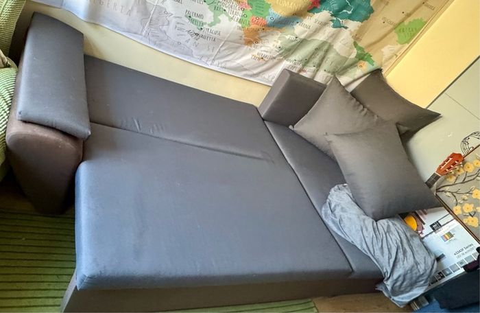 grey corner bed sofa