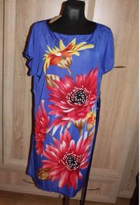 BNWT Elissa royal blue floral knee-length dress size UK16 EU44 Postage included